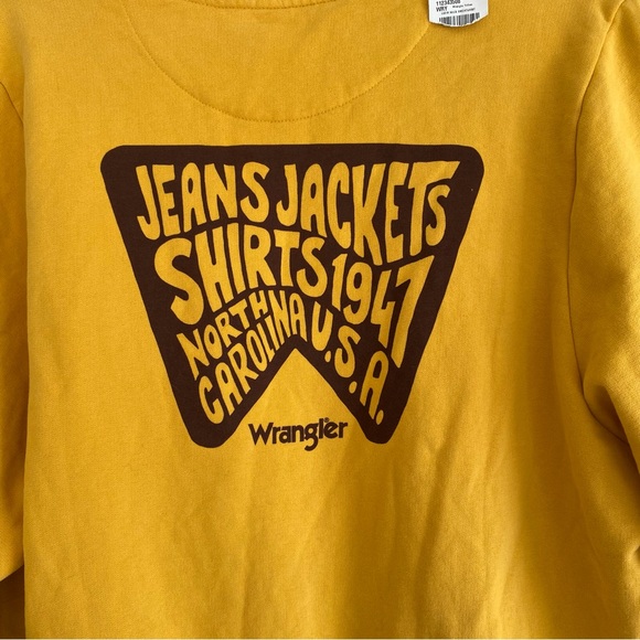 NWT Wrangler Women's 1947 Pullover Mustard Yellow Sweatshirt M - Picture 6 of 8